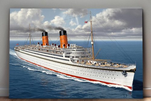 Historisches Passagierschiff auf hoher See , Druck auf Leinwand,