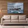 57-776.jpg Dampfschiff auf hoher See, Druck auf Leinwand, Frachter, Frachtschiff