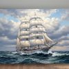 Bark unter Segeln , Druck auf Leinwand, Segelschiff