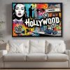 57-789.jpg Pop-Art Druck auf Leinwand „Hollywood“ im Schattenfugenrahmen