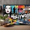 57-792.jpg Pop-Art Druck auf Leinwand „Hollywood“ im Schattenfugenrahmen