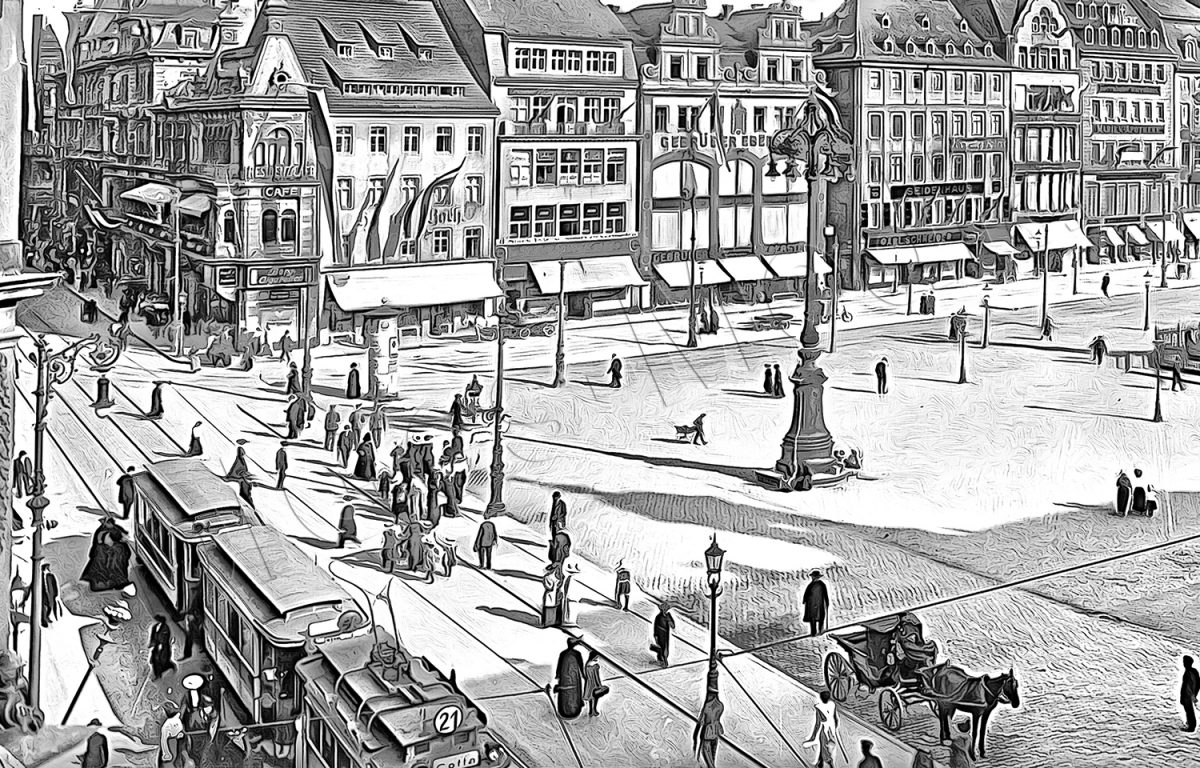 df_bs_0018899-2 Dresden Altmarkt um 1915 im Rahme mit Passepartout