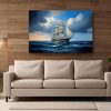 Segelschiff auf hoher See , Digital Art, Druck auf Leinwand