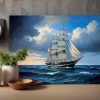 Segelschiff auf hoher See , Digital Art, Druck auf Leinwand