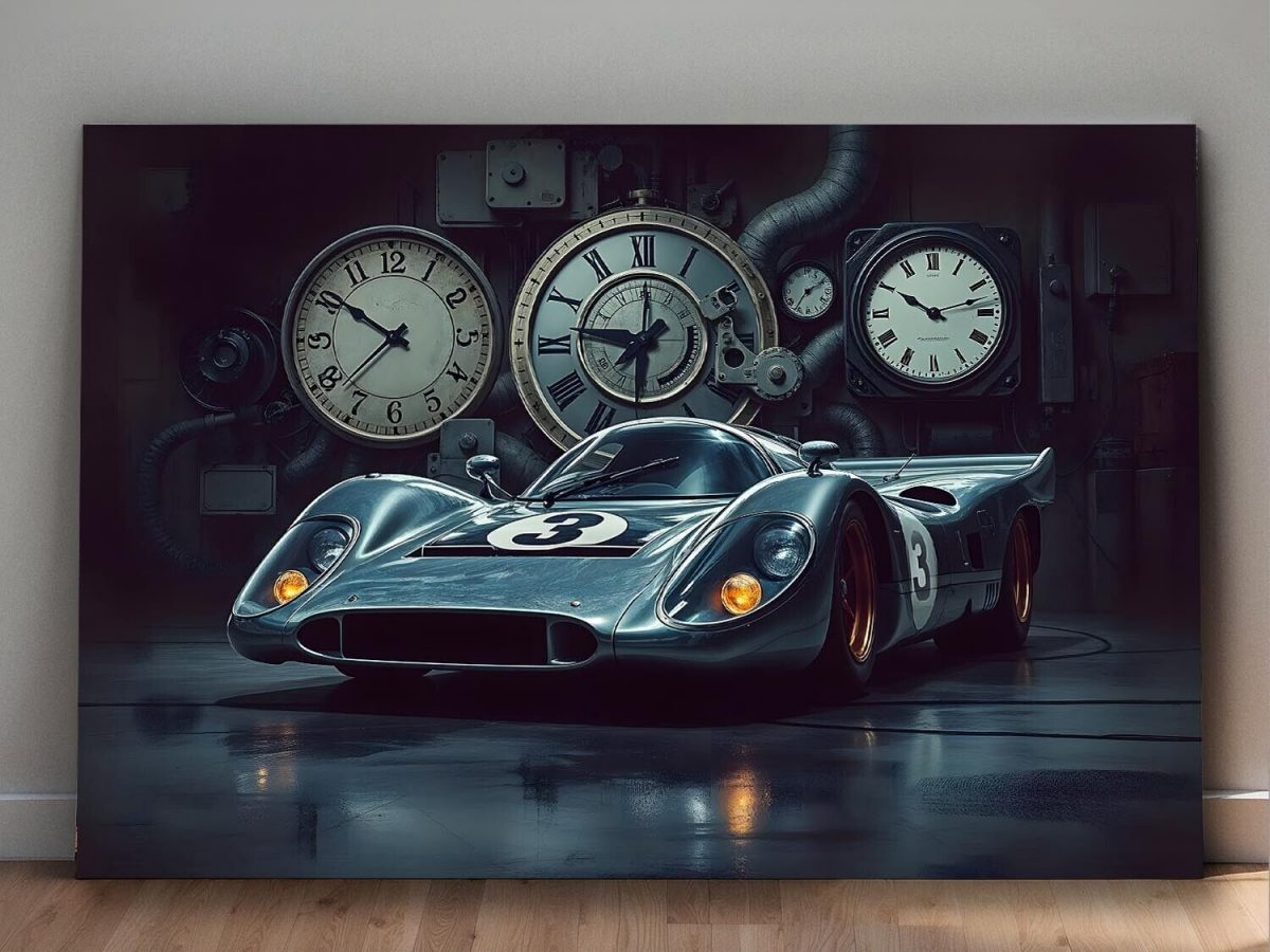 Legendärer Rennwagen Kunstbild - Druck auf Leinwand