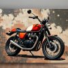 Retro-Motorrad - Druck auf Leinwand