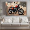 Retro-Motorrad - Druck auf Leinwand