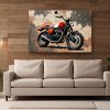 Retro-Motorrad - Druck auf Leinwand