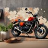 Retro-Motorrad - Druck auf Leinwand