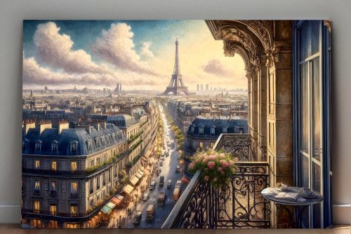Frühstück in Paris mit Ausblick, Digital Art, KI Art