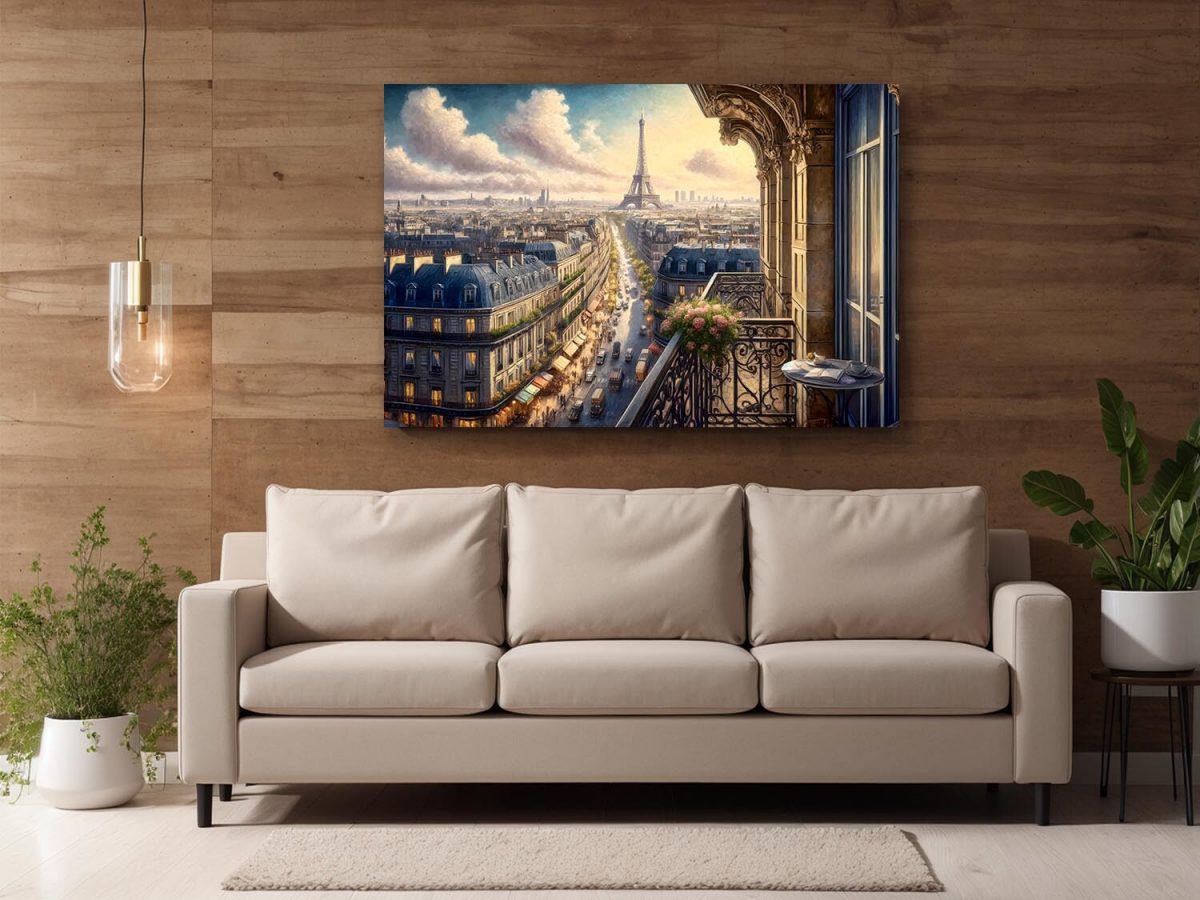 Frühstück in Paris mit Ausblick, Digital Art, KI Art