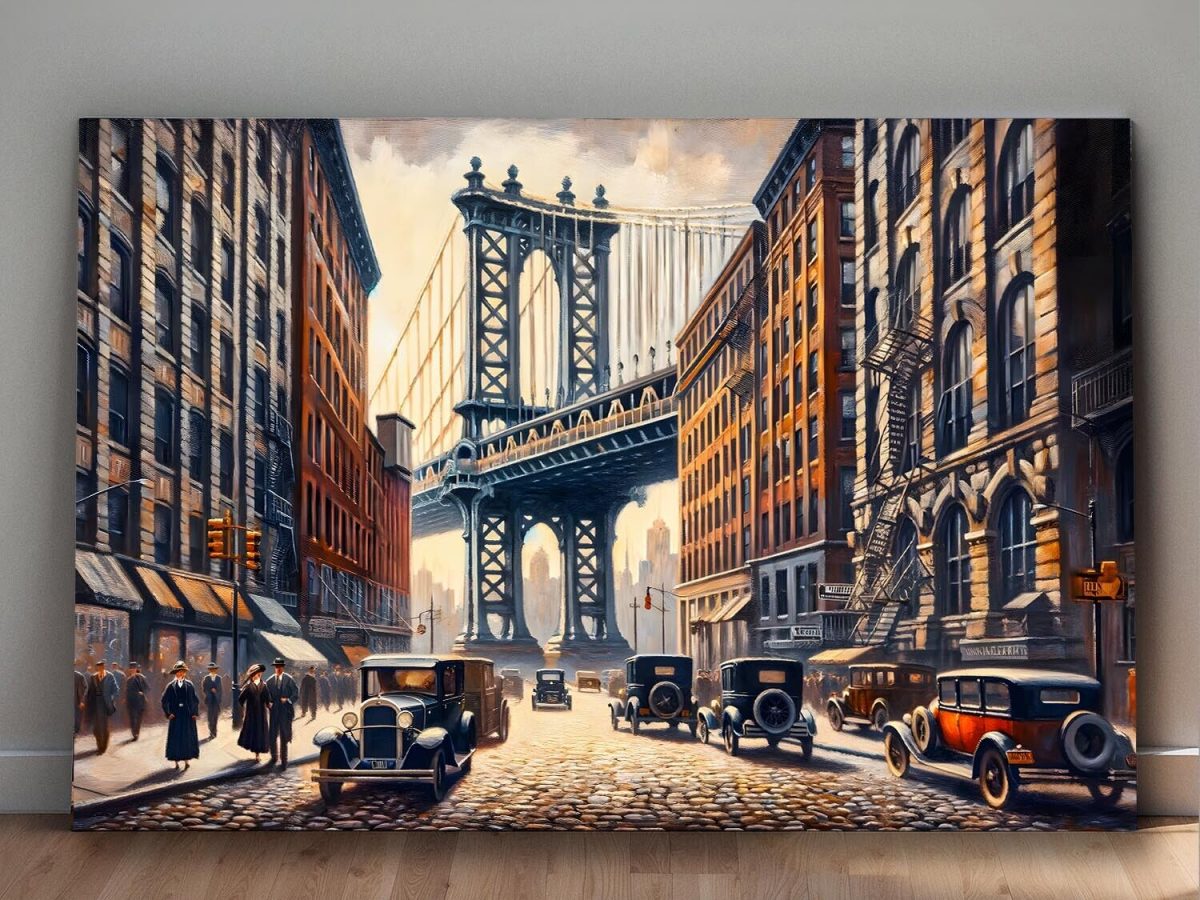 Manhattan Bridge in den 1920er Jahren, Digital Art, KI Art