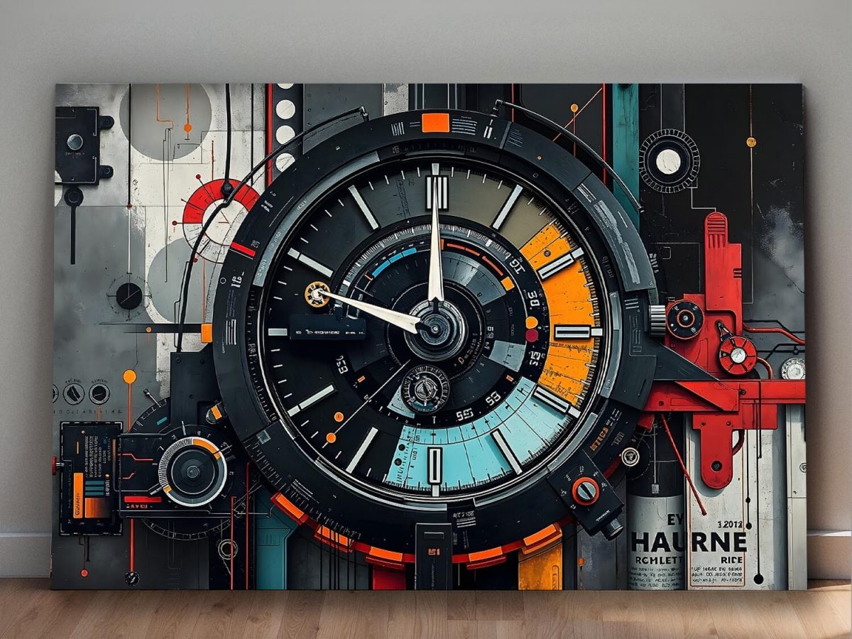 Tech Chronograph, Digital Art, Druck auf Leinwand