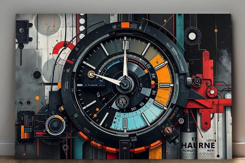 Tech Chronograph, Digital Art, Druck auf Leinwand