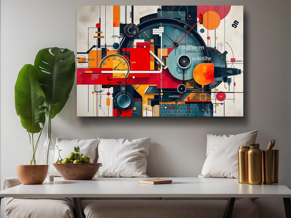 Mechanische Komplexität, Digital Art, Druck auf Leinwand