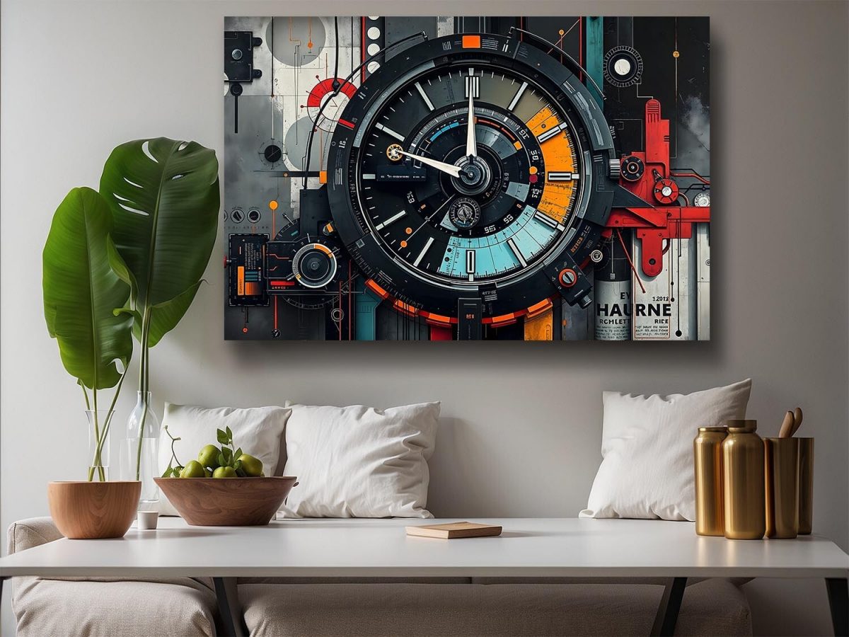 Tech Chronograph, Digital Art, Druck auf Leinwand