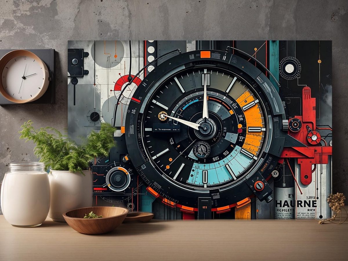 Tech Chronograph, Digital Art, Druck auf Leinwand