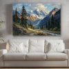 Alpenlandschaft mit Gletscher- Wandbild auf Leinwand