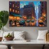 Straßenszene in New York – Druck auf Leinwand, Digital Art, KI Art