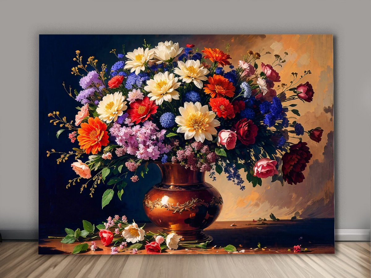 57-455.jpg Blumen in voller Blüte –wie Ölgemälde, Digital Art, KI Art