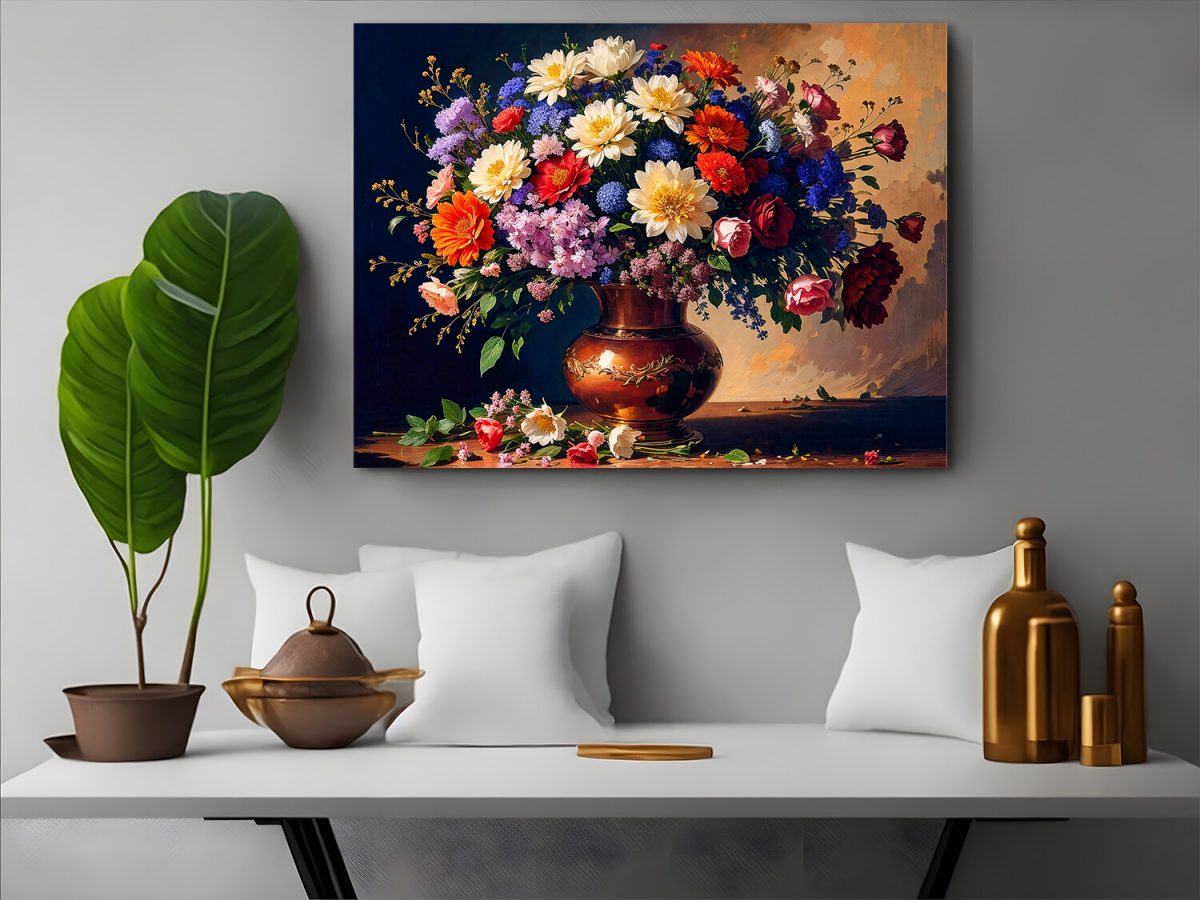 57-457.jpg Blumen in voller Blüte –wie Ölgemälde, Digital Art, KI Art