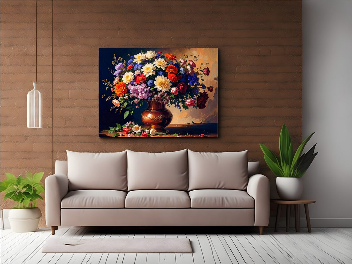 57-458.jpg Blumen in voller Blüte –wie Ölgemälde, Digital Art, KI Art