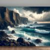 Steilküste bei stürmischem Wetter, Digital Art, KI Art
