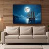 Segelschiff im Mondlicht , Druck auf Leinwand,