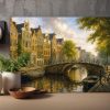 Goldenes Amsterdam - Kanalbrücke im Abendlicht, Digital Art,