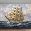 Majestätisches Segelschiff auf hoher See, Druck auf Leinwand,