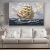 Majestätisches Segelschiff auf hoher See, Druck auf Leinwand,