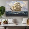 Majestätisches Segelschiff auf hoher See, Druck auf Leinwand,