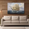 Majestätisches Segelschiff auf hoher See, Druck auf Leinwand,