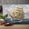 Majestätisches Segelschiff auf hoher See, Druck auf Leinwand,