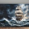 Segelschiff im Gewitter , Druck auf Leinwand,