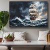 Segelschiff im Gewitter , Druck auf Leinwand,