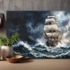 Segelschiff im Gewitter , Druck auf Leinwand,