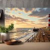 Leuchtturm an der Nordsee – Druck auf Leinwand, Digital Art,