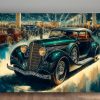 Oldtimer auf einer Autoshow - Druck auf Leinwand