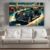 Oldtimer auf einer Autoshow - Druck auf Leinwand