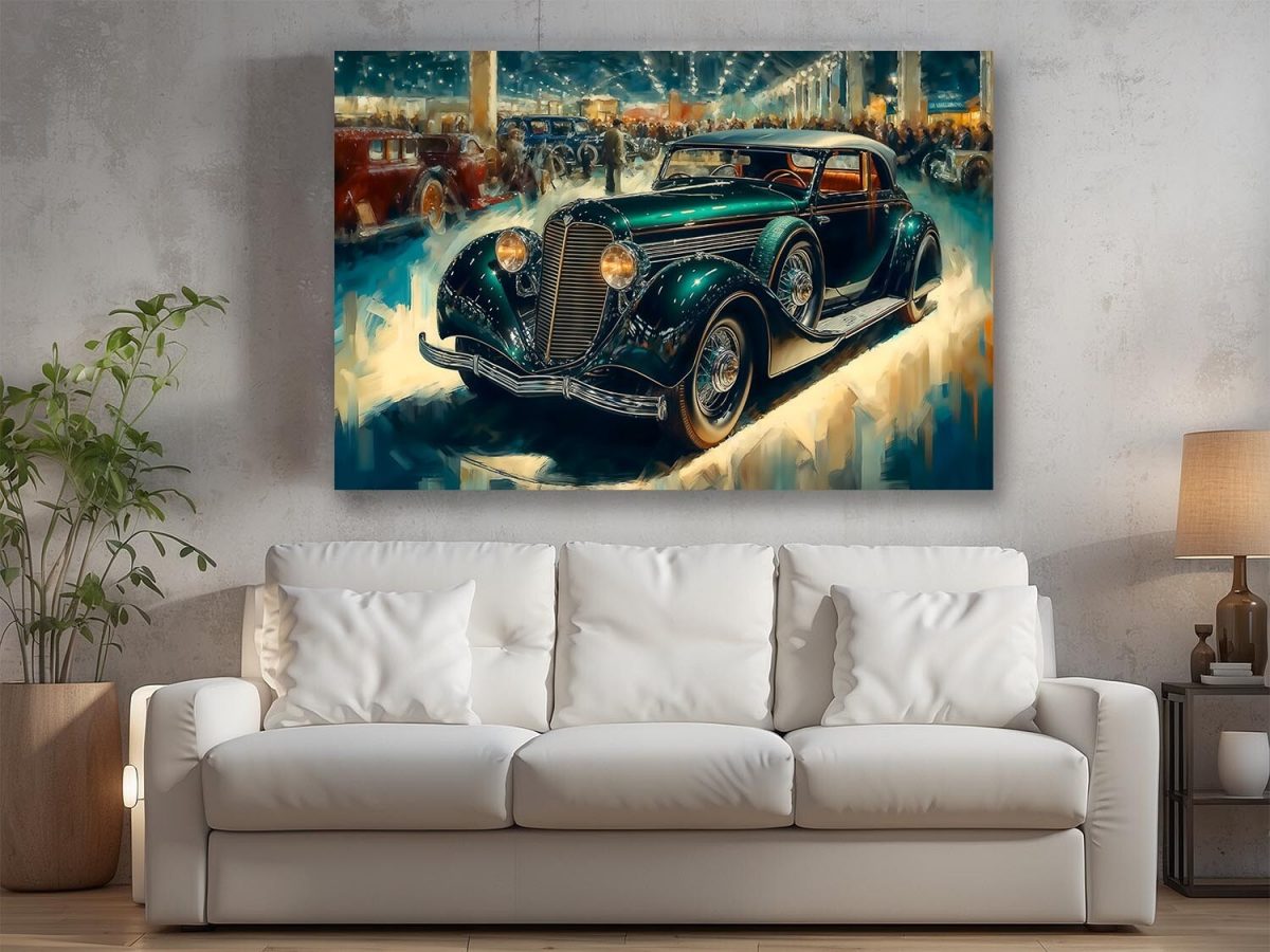 Oldtimer auf einer Autoshow - Druck auf Leinwand