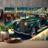 Oldtimer auf einer Autoshow - Druck auf Leinwand