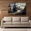 Dampflokomotive im Bahnhof , Druck auf Leinwand
