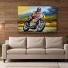 Klassischer Motorrad-Rennfahrer - Druck auf Leinwand
