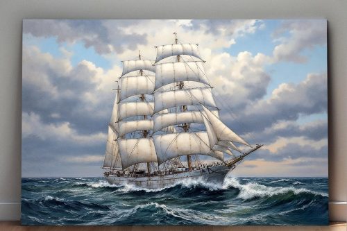 57-778.jpg Bark unter Segeln , Druck auf Leinwand, Segelschiff