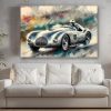 Rennwagen auf abstraktem Hintergrund – Druck auf Leinwand