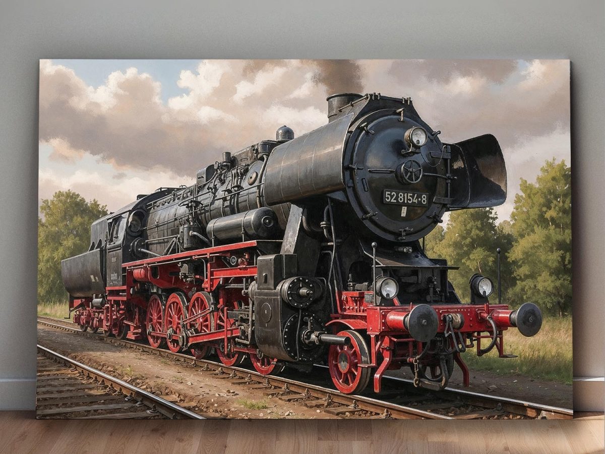 57-813.jpg Dampflok 52 8154, Druck auf Leinwand