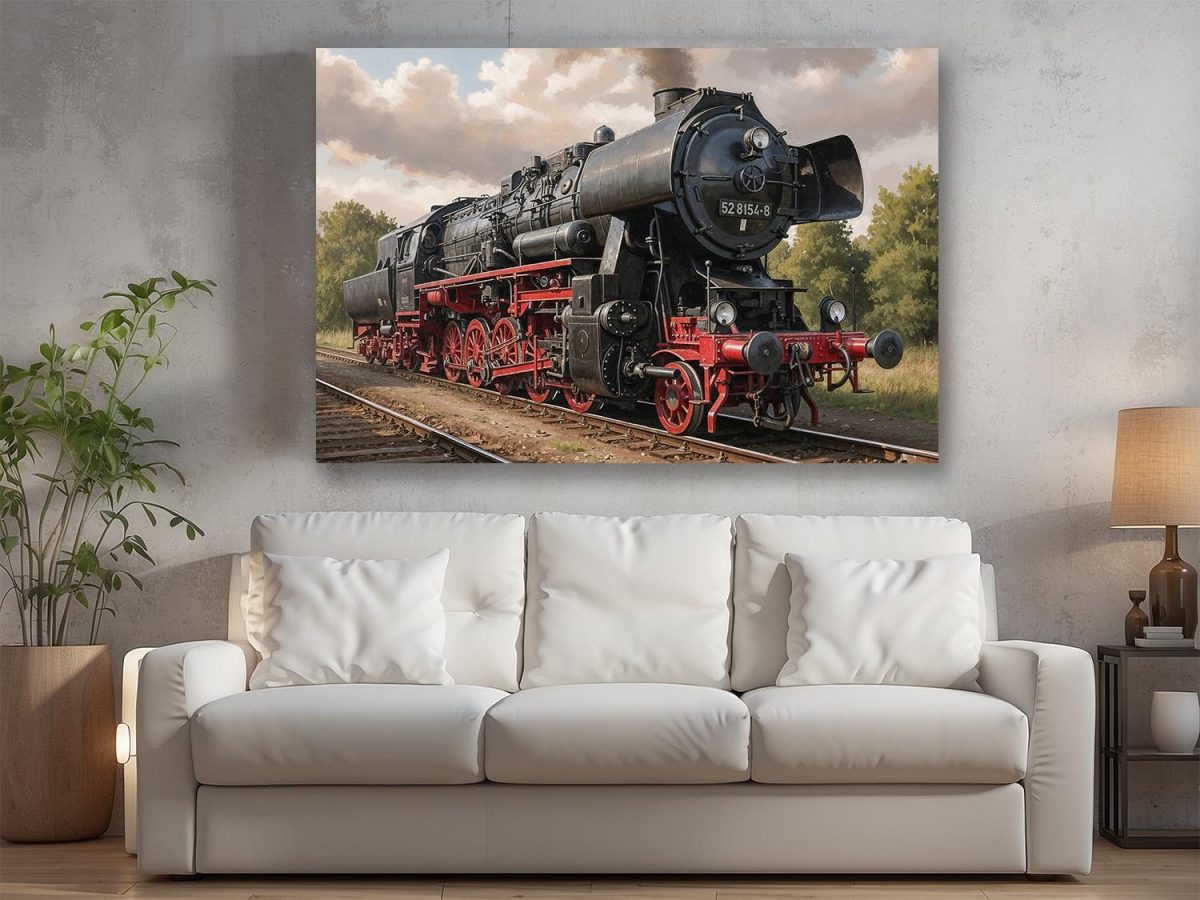 57-814.jpg Dampflok 52 8154, Druck auf Leinwand