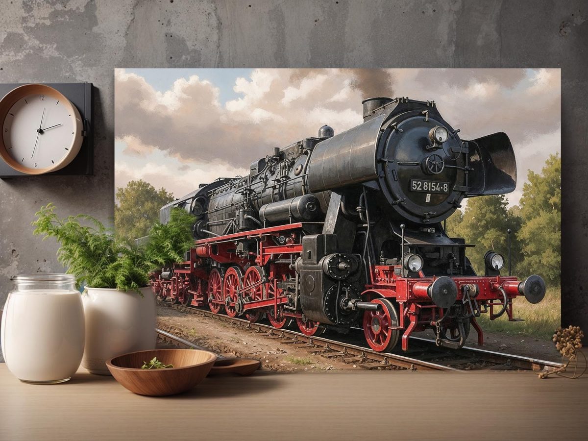 57-815.jpg Dampflok 52 8154, Druck auf Leinwand