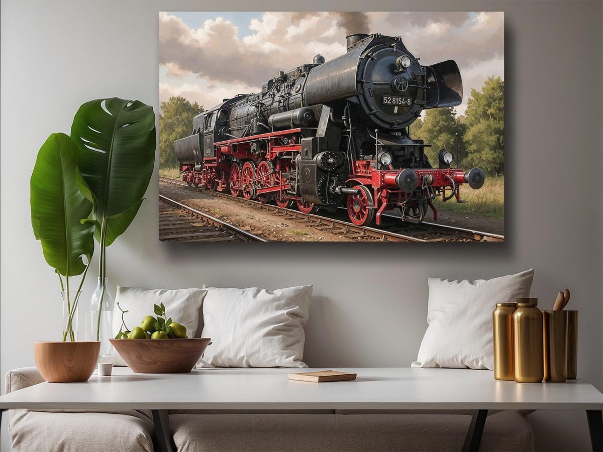 57-816.jpg Dampflok 52 8154, Druck auf Leinwand